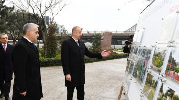 Ilham Aliyev viewed ongoing renovation works in another park in Baku