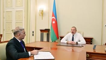 Ilham Aliyev received Vugar Ahmadov on his appointment as chairman of Azerishig Open Joint Stock Company