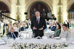 Ilham Aliyev attend ceremony to mark 90th anniversary of Khoshbakht Yusifzade