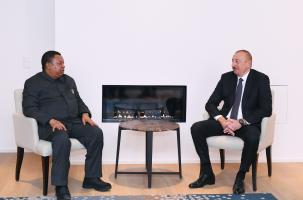 Ilham Aliyev met with OPEC Secretary General in Davos