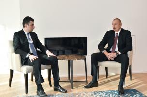 Ilham Aliyev met with Georgian Prime Minister in Davos