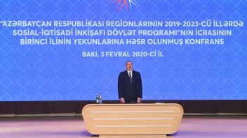 Opening speech by Ilham Aliyev at the  conference dedicated to results of first year implementation of the State Program on socio-economic development of regions in 2019-2023 03 february 2020, 11:35