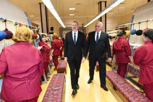 Ilham Aliyev attended opening of Kurdamir branch of “Azerkhalcha” OJSC