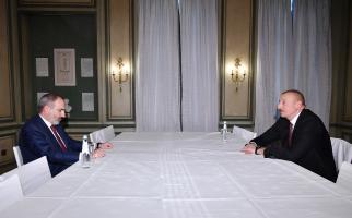 Ilham Aliyev is having meeting with Armenian Prime Minister Nikol Pashinyan in Munich