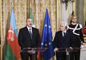 Azerbaijani, Italian presidents made press statements