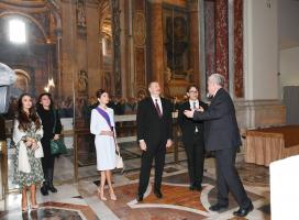 Ilham Aliyev and first lady Mehriban Aliyeva viewed Sistine Chapel and St. Peter's Basilica in Vatican