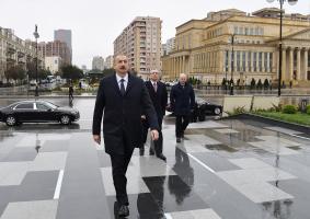 Ilham Aliyev visited newly-built park where statue of Shah Ismail Khatai was moved