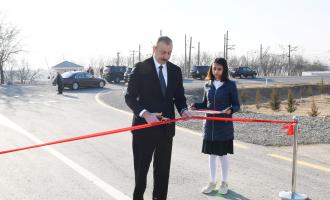 Ilham Aliyev inaugurated newly renovated Aghstafa-Yenigun-Khatai-Gachag Karam-Poylu-Khilkhina highway