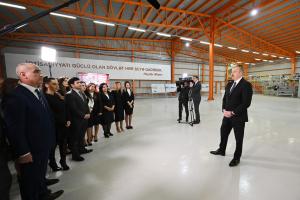 Speech by Ilham Aliyev at the opening of lime factory in Gazakh