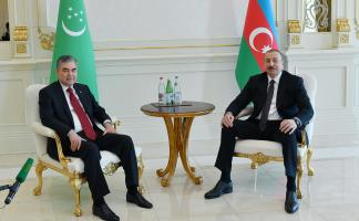 Ilham Aliyev and President Gurbanguly Berdimuhamedov held one-on-one meeting