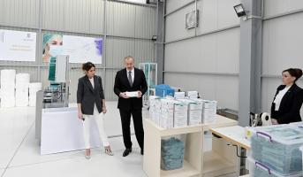 Ilham Aliyev attended opening of medical masks manufacturing enterprise in Sumgayit Chemical Industrial Park