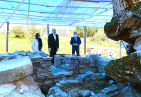 Ilham Aliyev viewed restoration and conservation works at Pir Omar Sultan shrine in Shamakhi