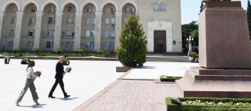 Ilham Aliyev arrived in Ganja city for visit