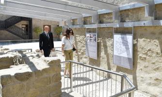 Ilham Aliyev and first lady Mehriban Aliyeva viewed restoration and conservation works carried out in a part of Icherisheher