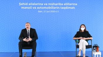 Speech by Ilham Aliyev at the ceremony to give out apartments and cars to families of martyrs and war disabled