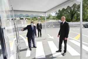 Ilham Aliyev inaugurated newly reconstructed Mughanli-Ismayilli-Tazakand-Aghbulag-Goshakand highway