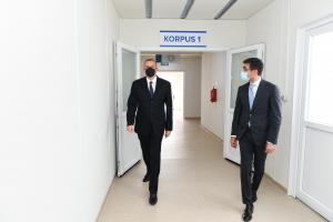 Ilham Aliyev viewed conditions created at modular hospital in Shaki