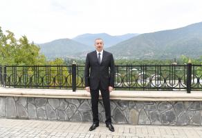 Ilham Aliyev arrived in Balakan district for visit