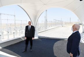 Ильхам Алиев ознакомился со строительством 330/220/110-киловольтной электроподстанции «Гобу»