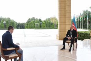 Ilham Aliyev was interviewed by Russian “Perviy Kanal” TV