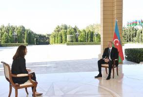 Ilham Aliyev was interviewed by France 24 TV channel