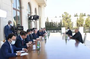 Ilham Aliyev received delegation led by Speaker of Grand National Assembly of Turkey