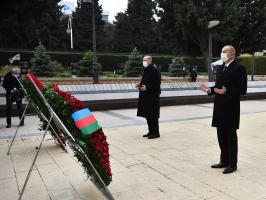 Ilham Aliyev and President of the Republic of Turkey Recep Tayyip Erdogan have visited the Alley of Martyrs.