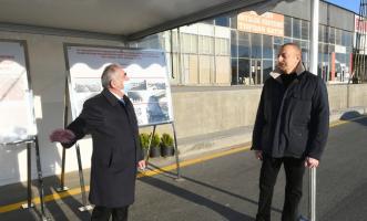 Ilham Aliyev has viewed the work done as part of the reconstruction of the 7.5km section of the Baku-Guba-Russian Federation state border highway to Masazir ring