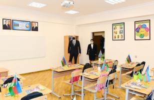 Ilham Aliyev viewed conditions created at newly-reconstructed schools in Sabunchu and Surakhani districts