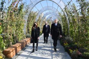 Ilham Aliyev and First Lady Mehriban Aliyeva attended opening of new forest-park in Yasamal district