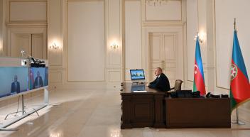 Ilham Aliyev received in a video format Vugar Suleymanov on his appointment as Chairman of Board of Agency for Mine Action