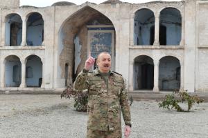 Visit of Ilham Aliyev to Aghdam city