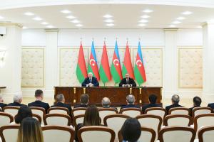 Presidents of Azerbaijani and Belarus made press statements