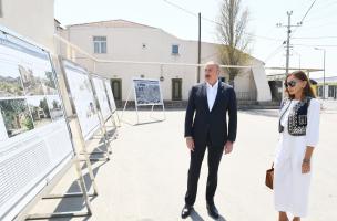 Ilham Aliyev and First Lady Mehriban Aliyeva attended renovation and restoration work in Pirshaghi settlement, Baku