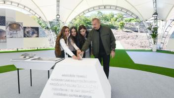 Ilham Aliyev laid foundation stone for new mosque in Shusha