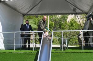 Ilham Aliyev lays foundation stone for school No1 in Shusha