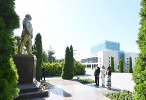 Ilham Aliyev arrived in Gabala district for visit