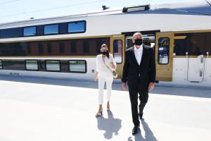 Gabala Railway Station and Laki station - Gabala single-track railway launched