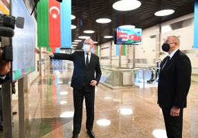 Ильхам Алиев ознакомился с условиями, созданными на станции метро "8 Ноября"