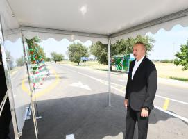 Ilham Aliyev inaugurated Alirzali-Khan Garvand-Safikurd-Tapgaragoyunlu highway in Goranboy