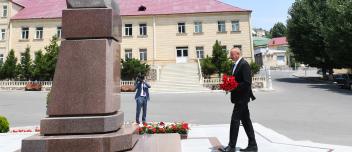 Ilham Aliyev has today arrived in Dashkasan district for a visit