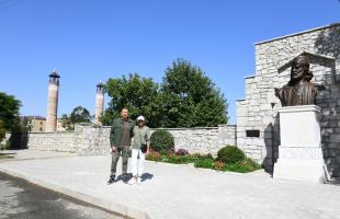 Ilham Aliyev and First Lady Mehriban Aliyeva attended the ceremony of unveiling the bust to great Azerbaijani poet Molla Penah Vagif in Shusha