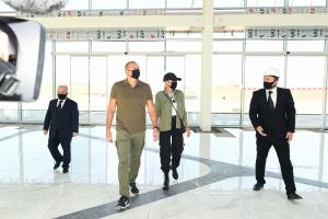 Ilham Aliyev and First Lady Mehriban Aliyeva viewed works done at Fuzuli International Airport