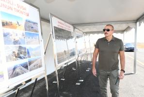 Ilham Aliyev viewed completion of work at Ahmadbayli-Fuzuli-Shusha Victory road