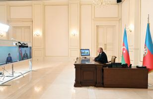 Ильхам Алиев принял в видеоформате Фарида Гайыбова в связи с назначением его министром молодежи и спорта