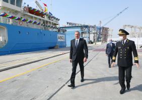 Ilham Aliyev attended ceremony of launching “Kalbadjar” oil tanker