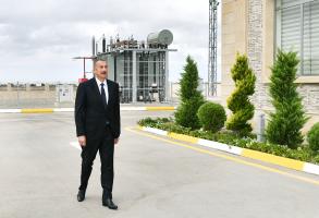 Ильхам Алиев принял участие в открытии подстанции «Бузовна-1» в Хазарском районе Баку