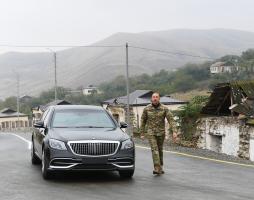 Ilham Aliyev raised Azerbaijan's flag in Talish village of Tartar district