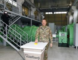 Ilham Aliyev launches “Sugovushan-1” and “Sugovushan-2” small hydropower plants after renovation