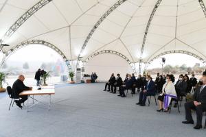 Ilham Aliyev met with representatives of general public of Jabrayil, laid foundation of Memorial Complex and of the restoration of the city